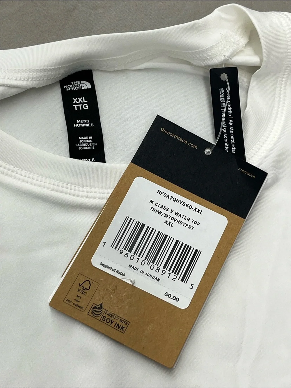 The North Face Men's Long-Sleeve Crew — White with Black Logo Men’s Size 2XL NWT